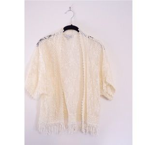 Crochet lace jacket kimono